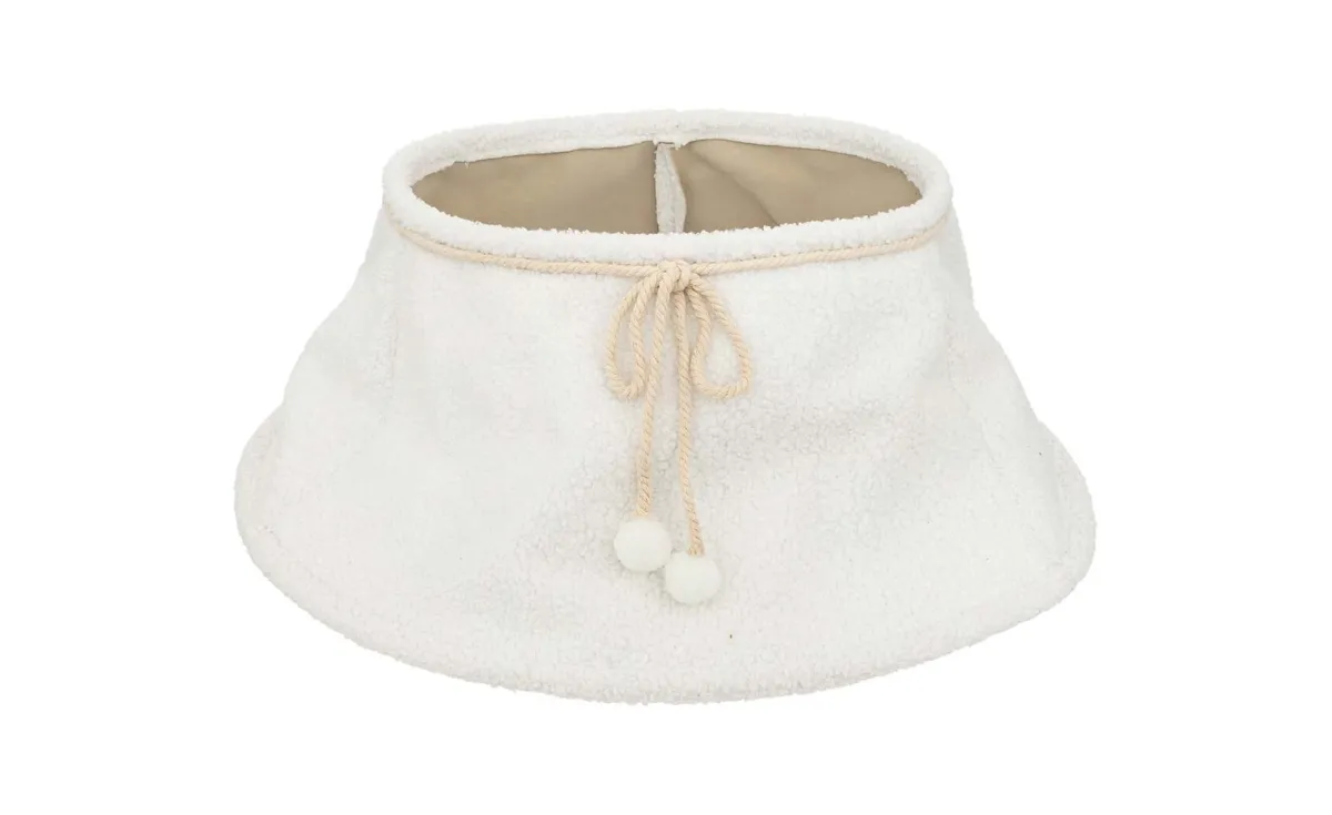 Postolje za jelku 56 cm krzneno belo