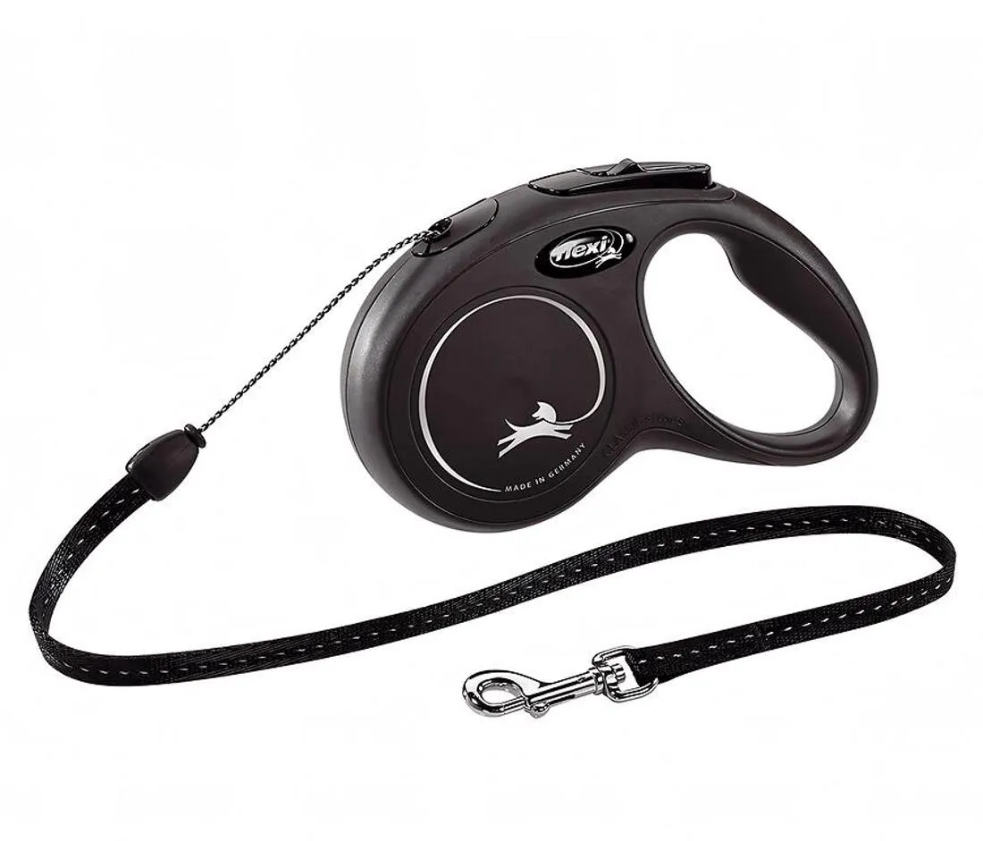 Povodac za pse New Classic S 5m crni