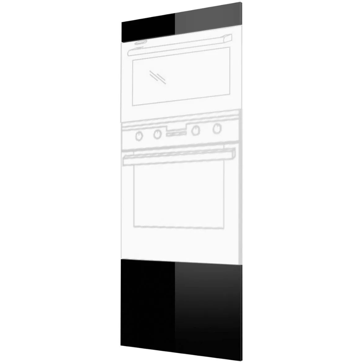 Prednja vrata Platinum za povišeni element za rernu 60x154 cm crna