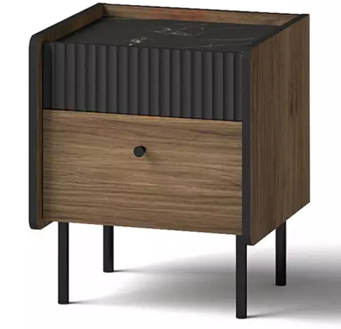 Prestigo P12 nocni ormaric 2 fioke 42x40x49,9 cm orah/crni