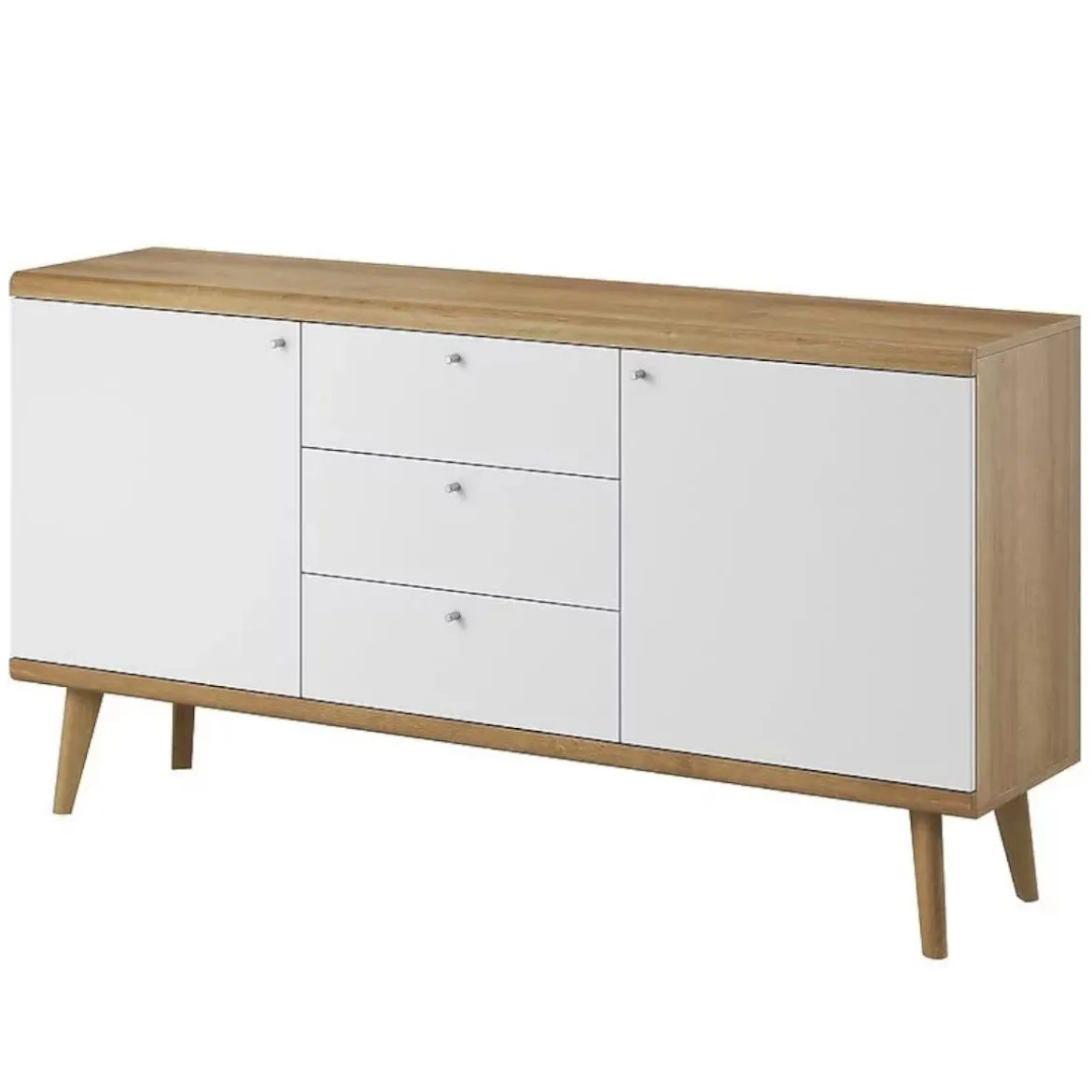 Primo komoda 2 vrata+3 fioke 160x40x83 natur/bela
