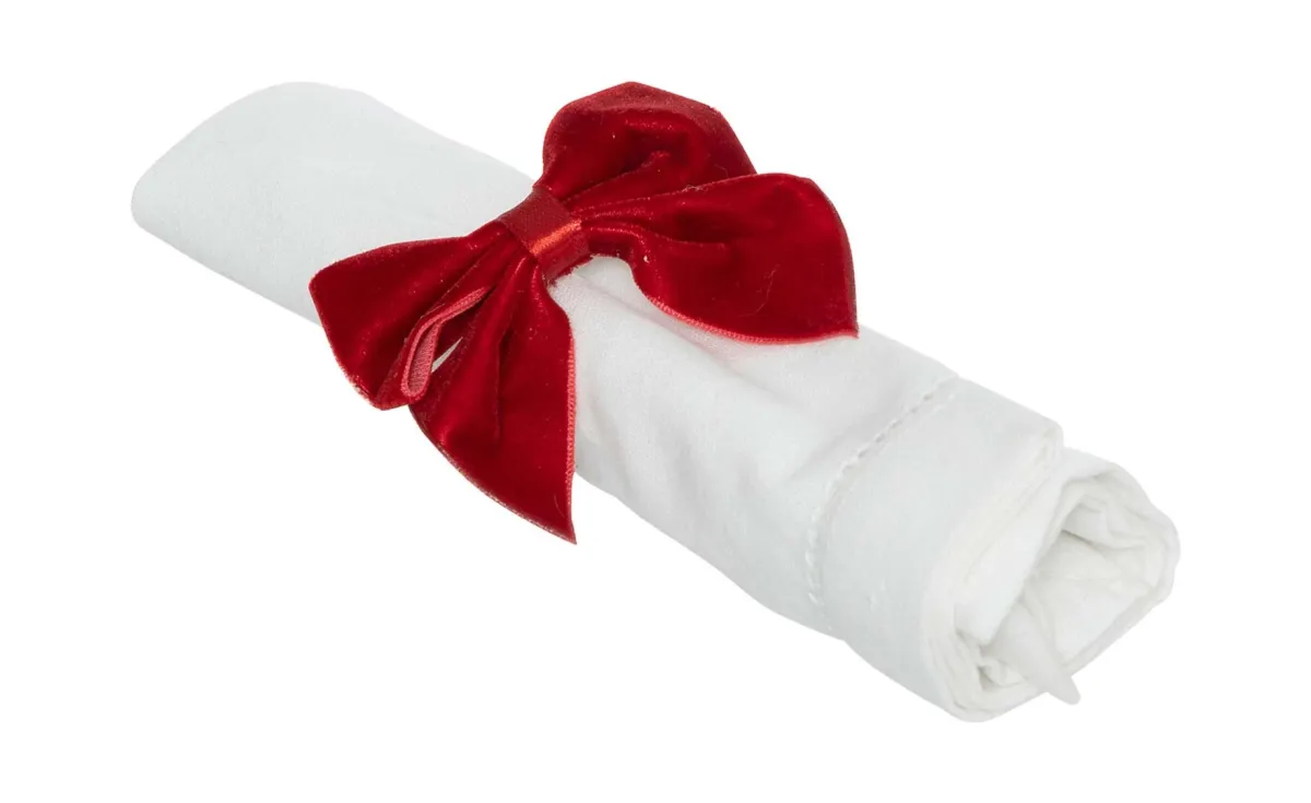 Prsten za salvete set 2/1 mašna crvena