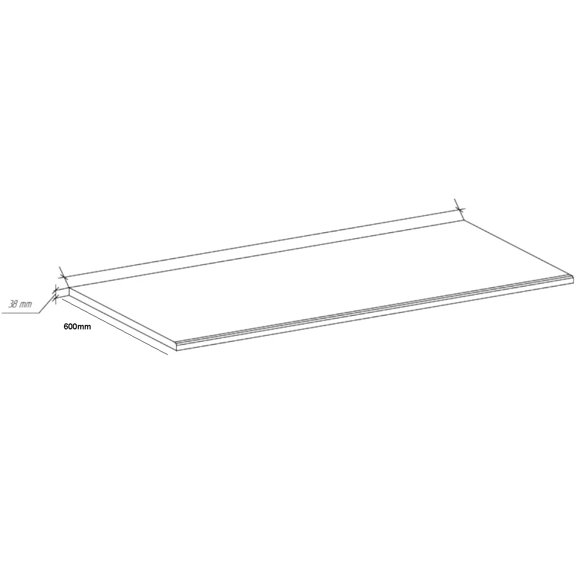 Radna ploca 1mb / 38mm 60cm bež mermer