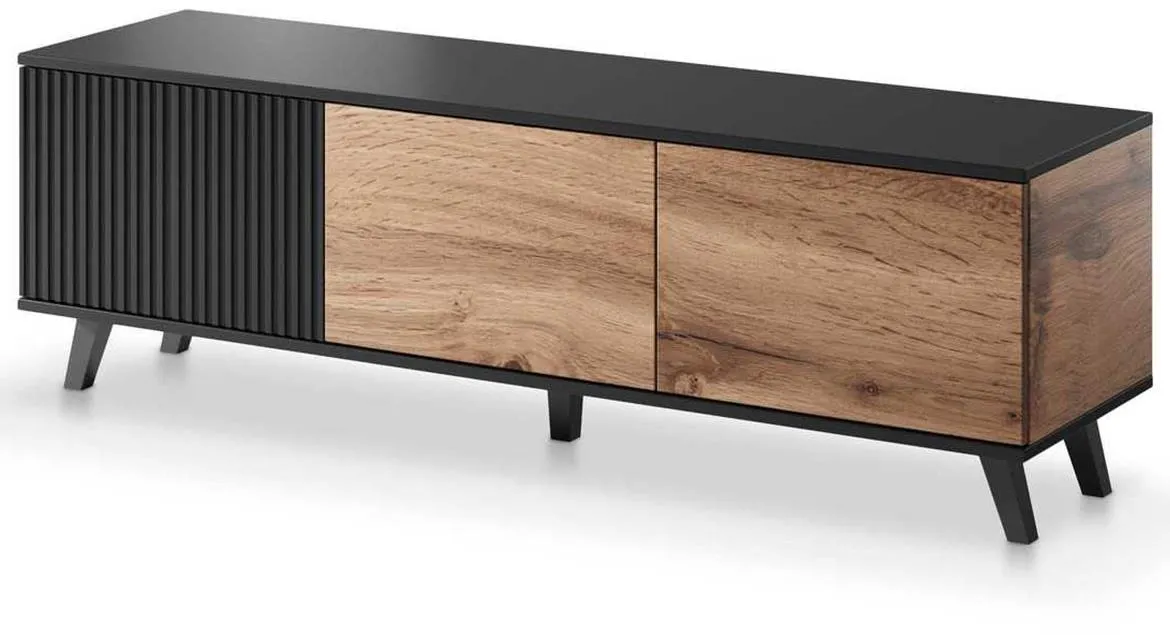Random TV stalak 150x40x47 cm natur (votan hrast)/crni