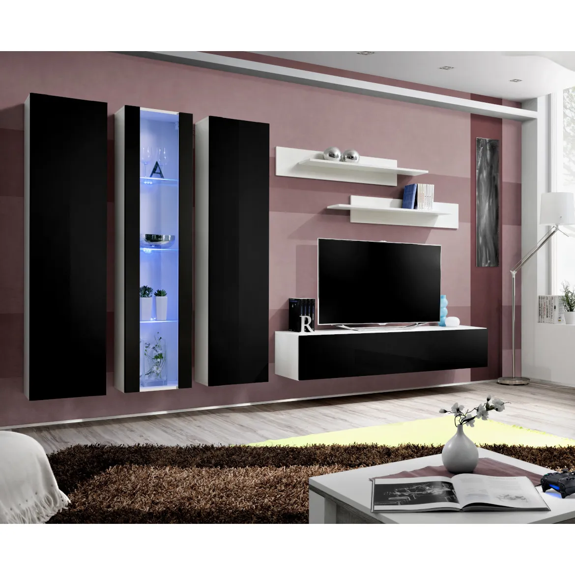 Regal  Fly C4 280x40x170 cm crna/bela