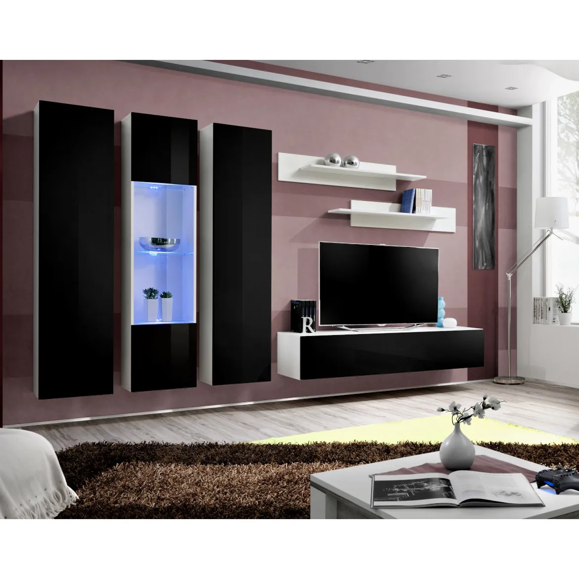Regal  Fly C5 280x40x170 cm crna/bela