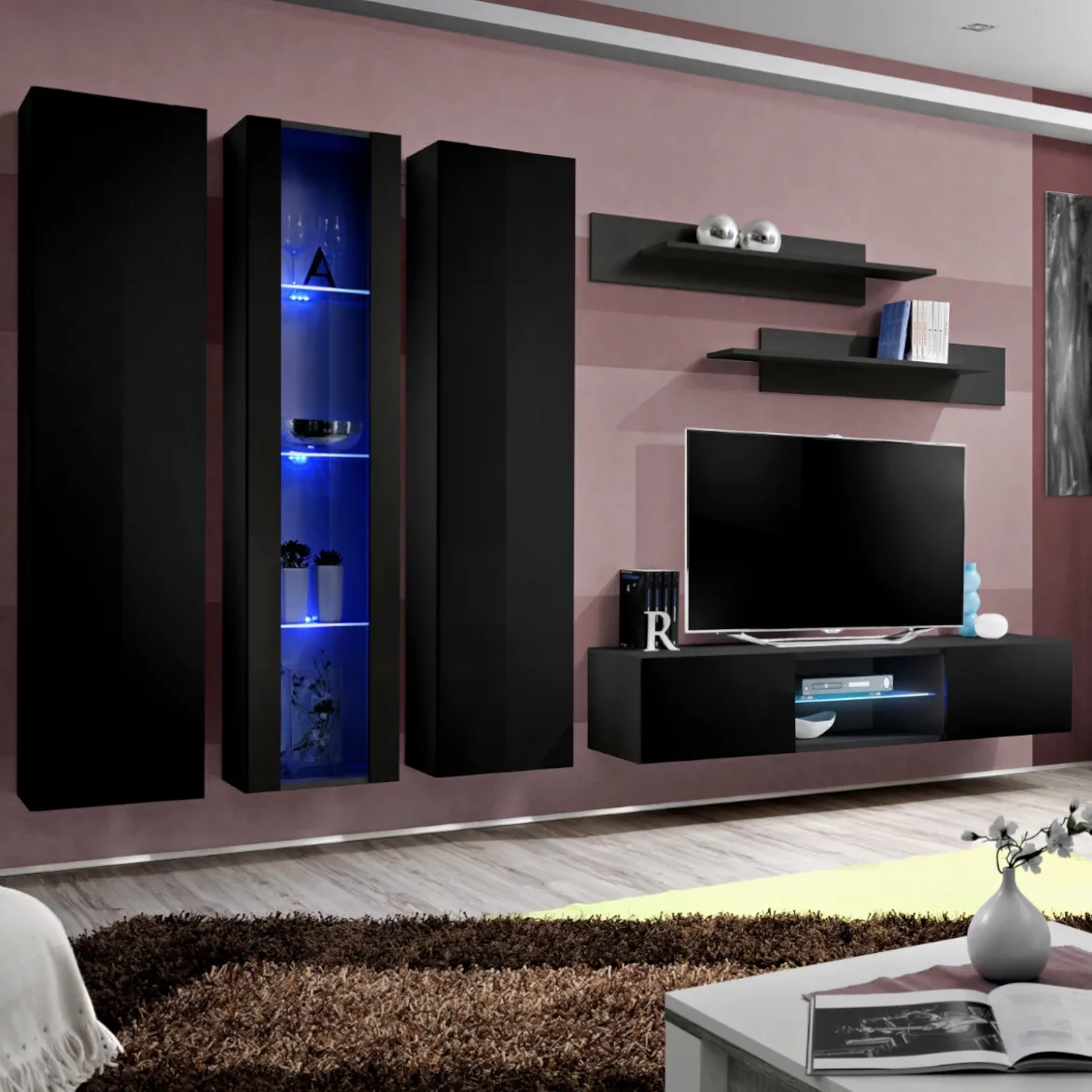 Regal  Fly P4 280x29x170 cm crna