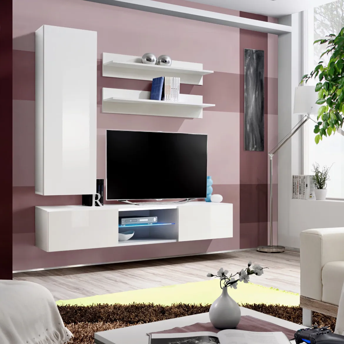 Regal  Fly S1 160x40x170 cm bela