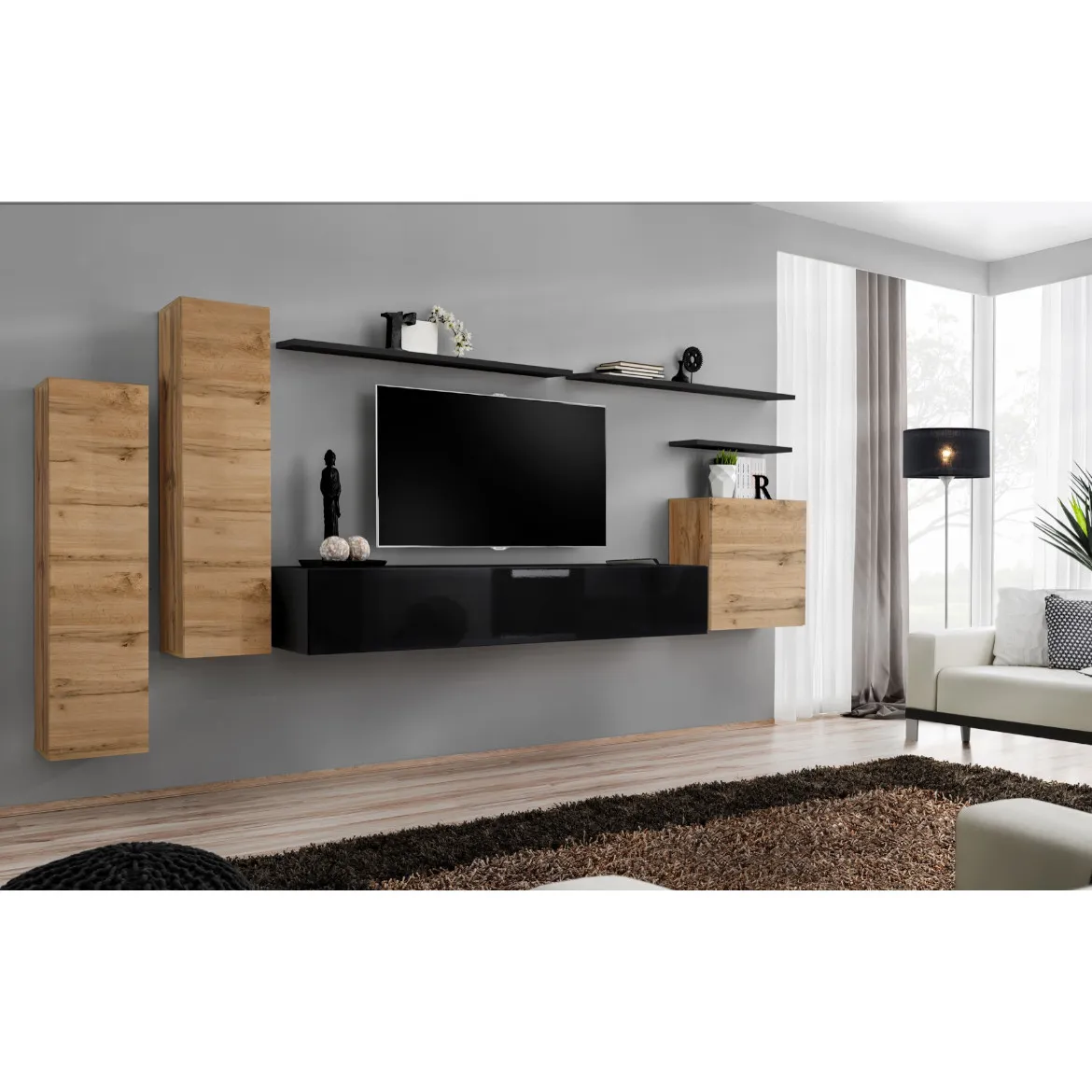 Regal  Switch I 330x40x160 cm natur/crna
