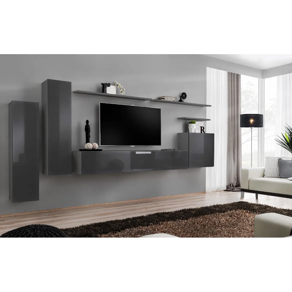 Regal  Switch I 330x40x160 cm siva