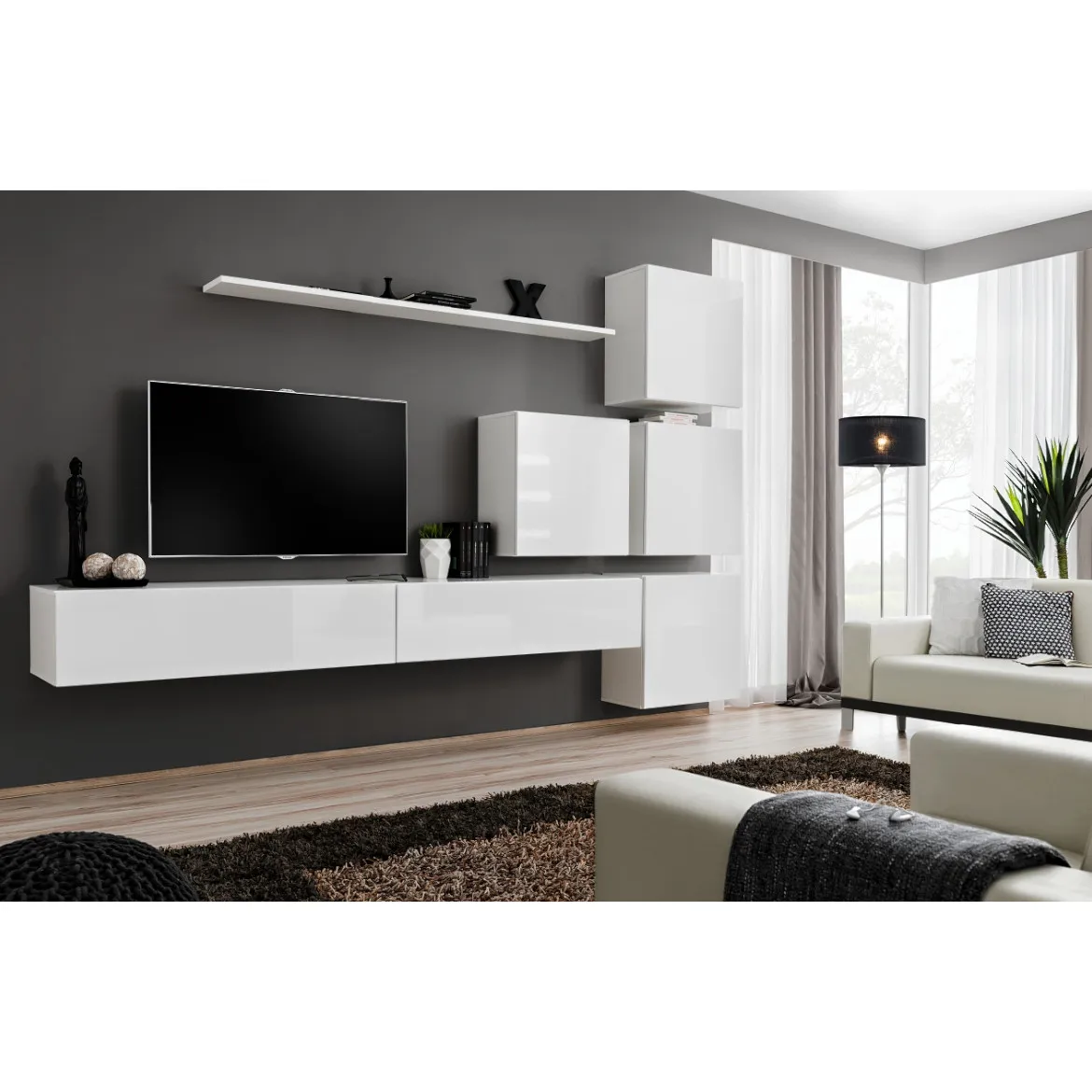 Regal  Switch IX 280x40x180 cm bela