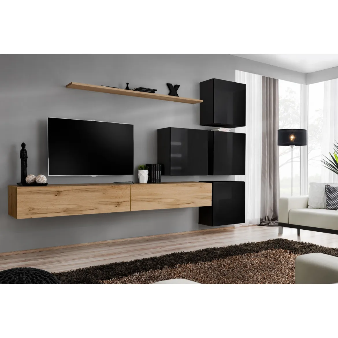 Regal  Switch IX 280x40x180 cm natur/crna
