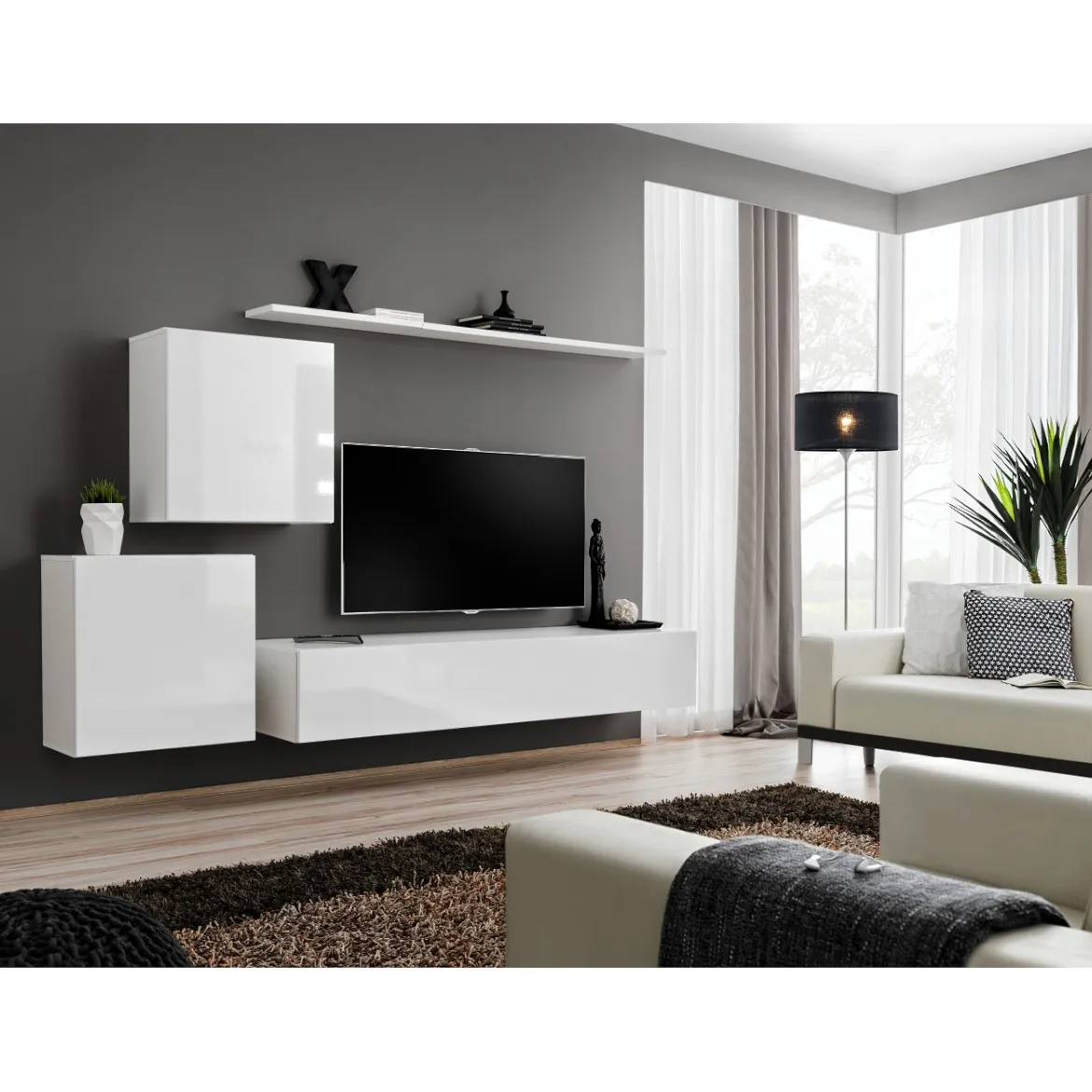 Regal  Switch V 250x40x150 cm bela