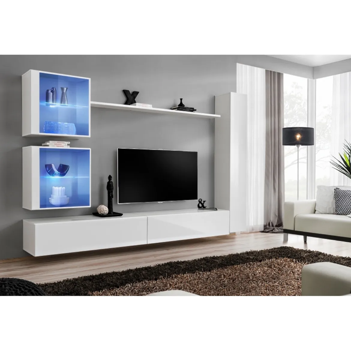 Regal  Switch XVIII 280x40x180 cm+LED bela
