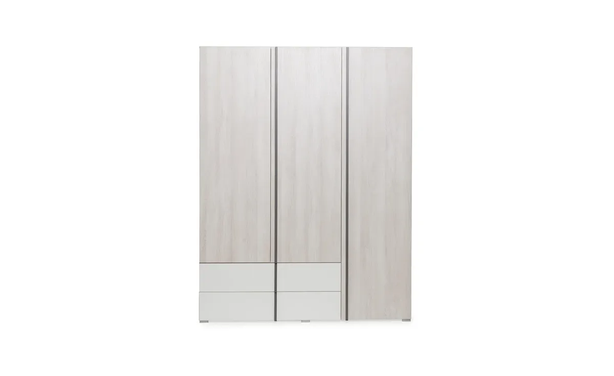 Remo ormar 3 vrata+2 fioke 150x53x195cm bela/natur