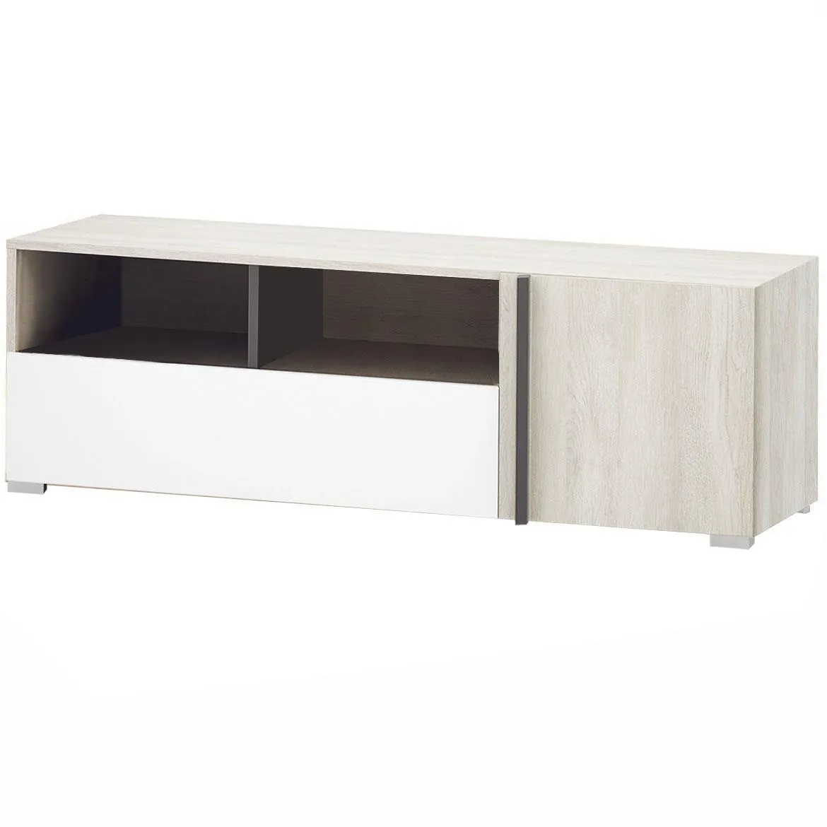 Remo RM12 TV komoda 1 vrata+1 fioka 120x53x40 cm beli/tamno sivi