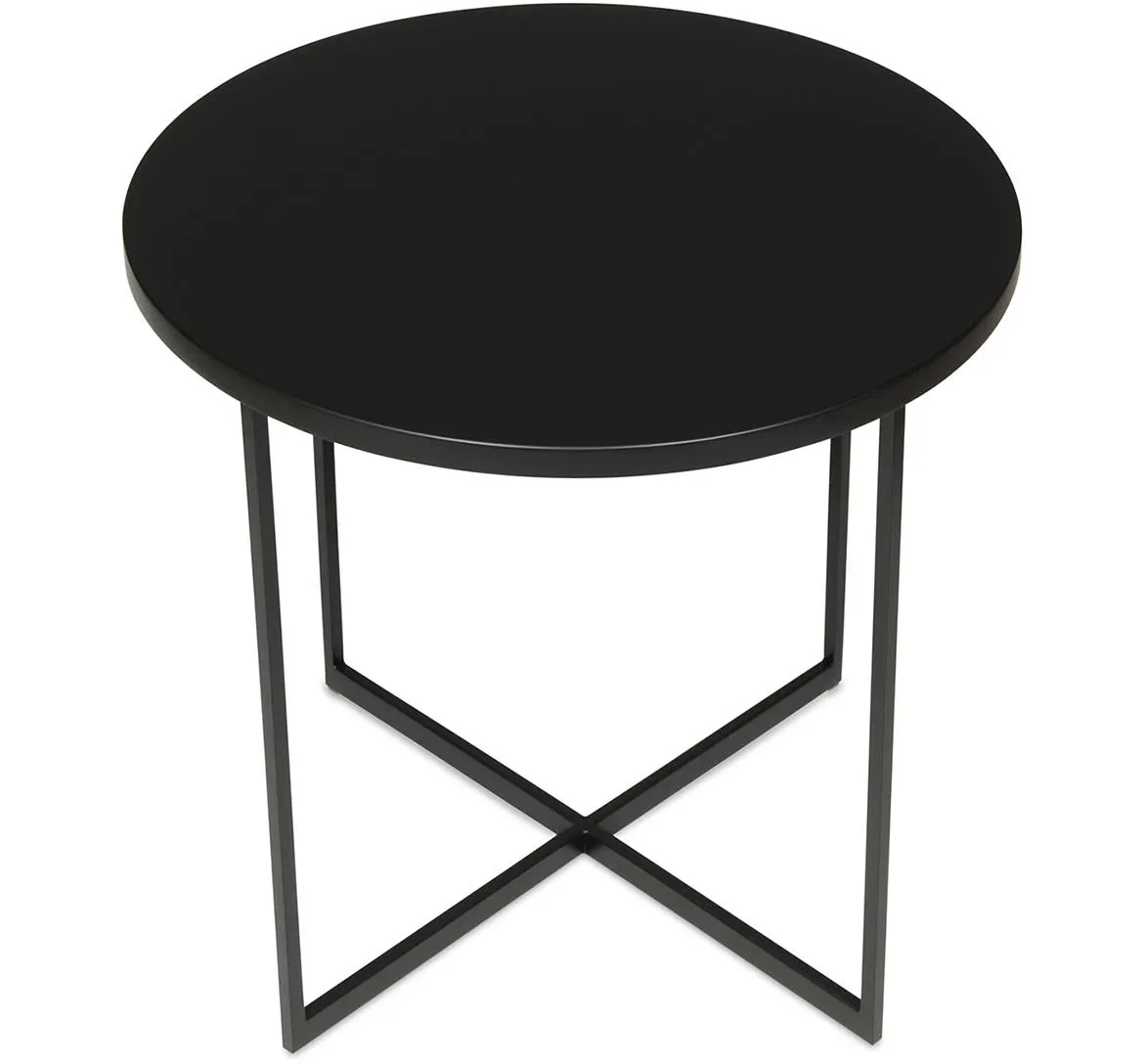 Reno klub sto D33x46 cm crni