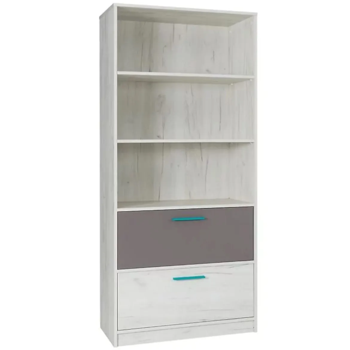 Rest polica 2 fioke + 3 otvora 83x45x185 sivo/bela
