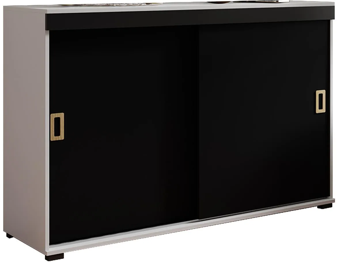 Retro 120 komoda 2 vrata 120x45x94 cm crna/bela