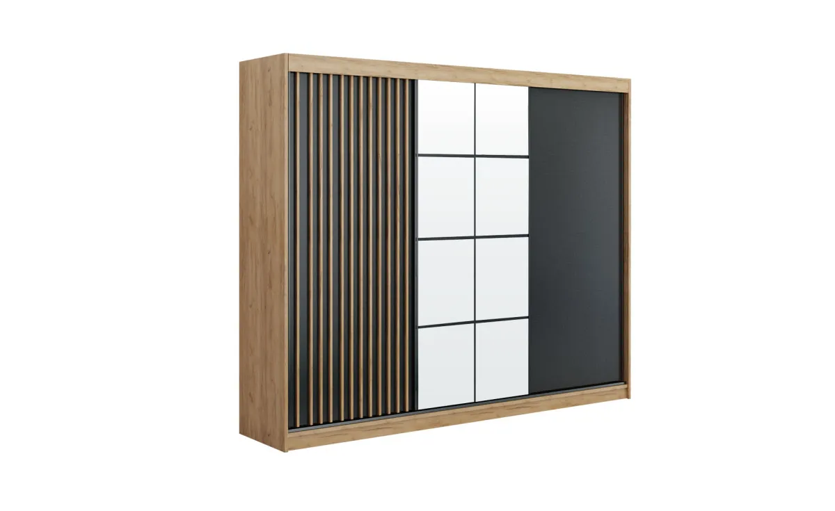Rocco klizni ormar 3 vrata/ogledalo 250x61x215 cm