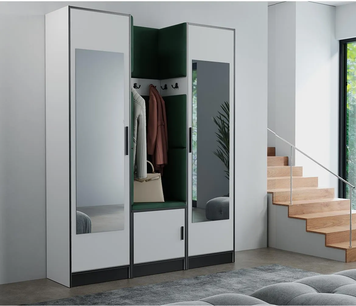 Roj 12+ Kronos 19 predsoblje 159,6x39x205 cm belo/zeleno