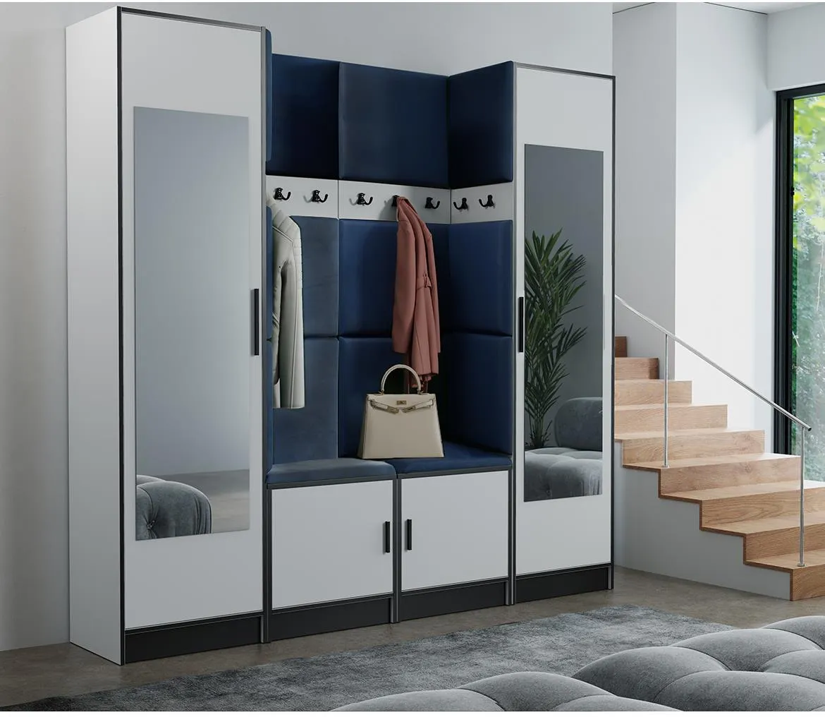 Roj 18+Kronos 09 predsoblje 212,8x39x205 cm belo/plavo