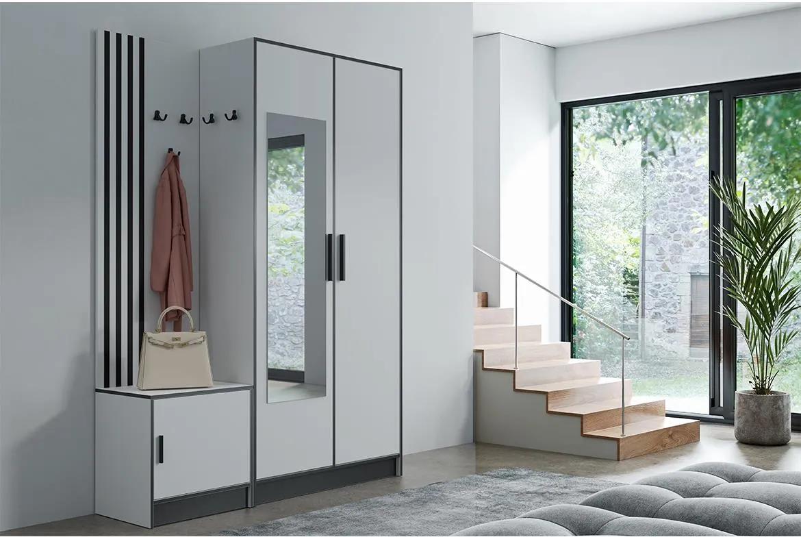 Roj Plus 13 predsoblje 158x39x205 cm belo