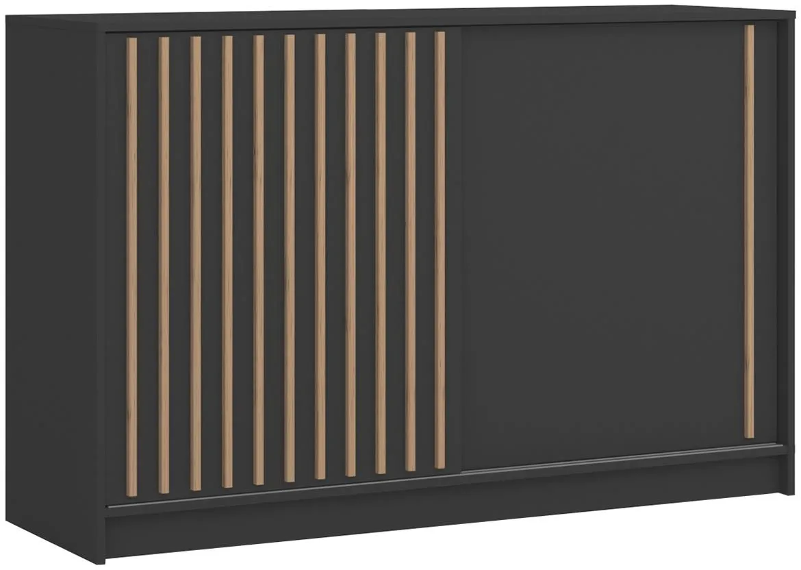 Royal komoda 2 vrata 150x45x94 cm crna/natur (wotan hrast)