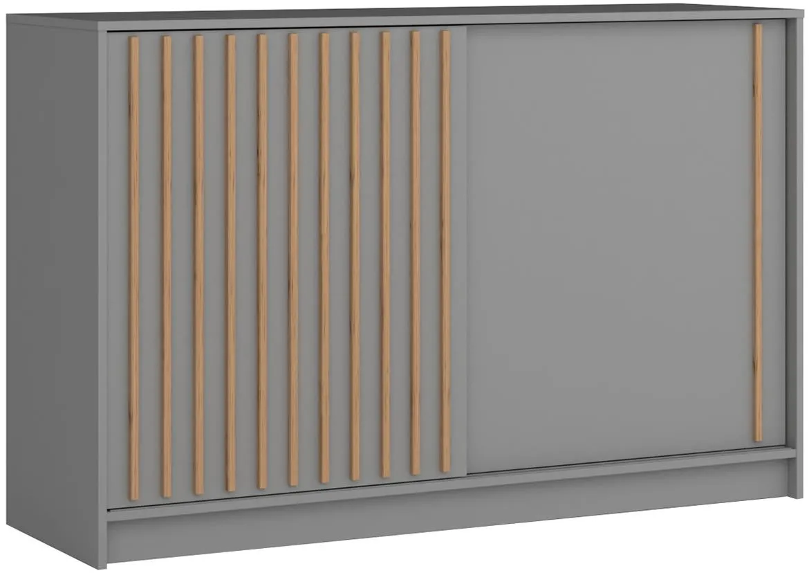 Royal komoda 2 vrata 150x45x94 cm siva/natur (wotan hrast)