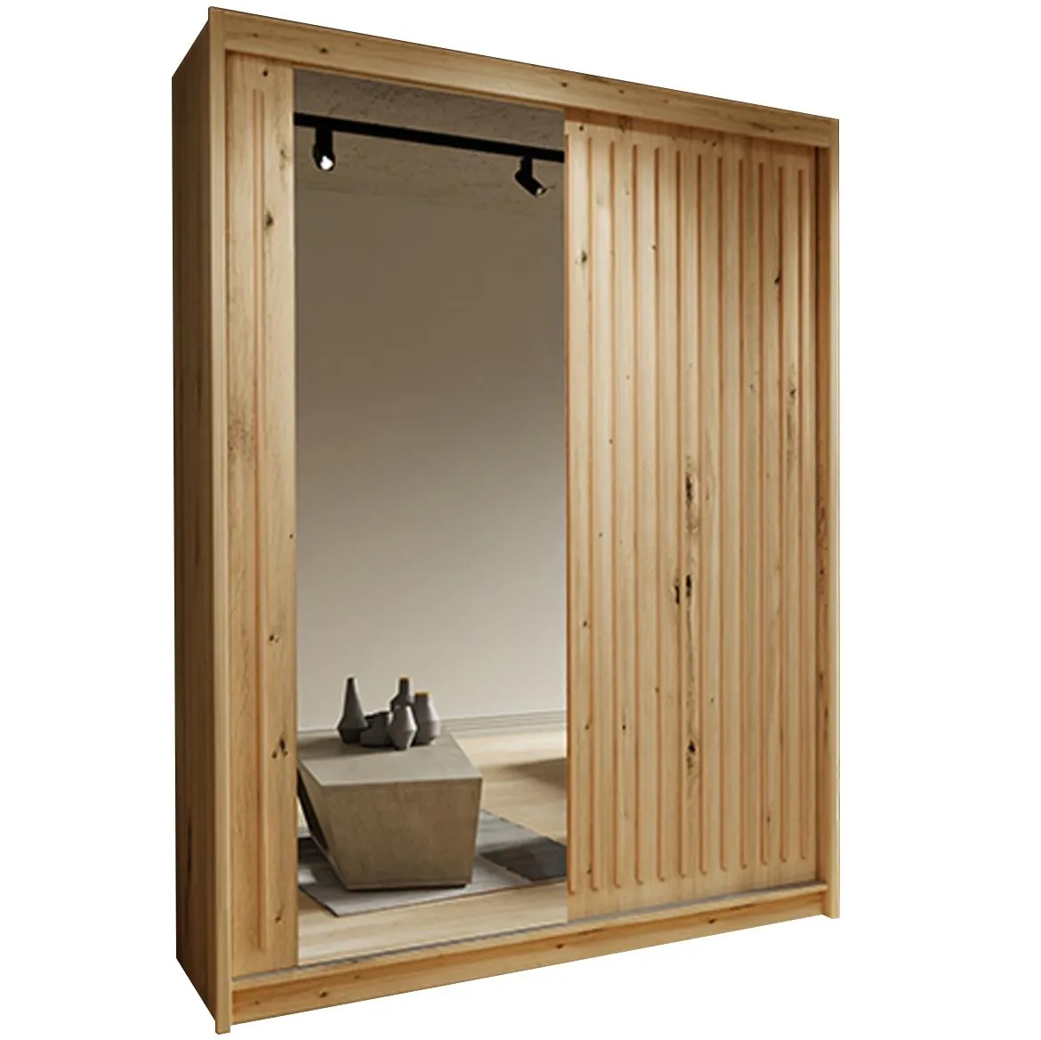 Royal ormar 2 vrata/ogledalo 150x62x216 natur