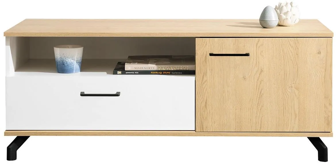 Rtv ormaric Madison Md8 Bijeli Lux / Sunder hrast