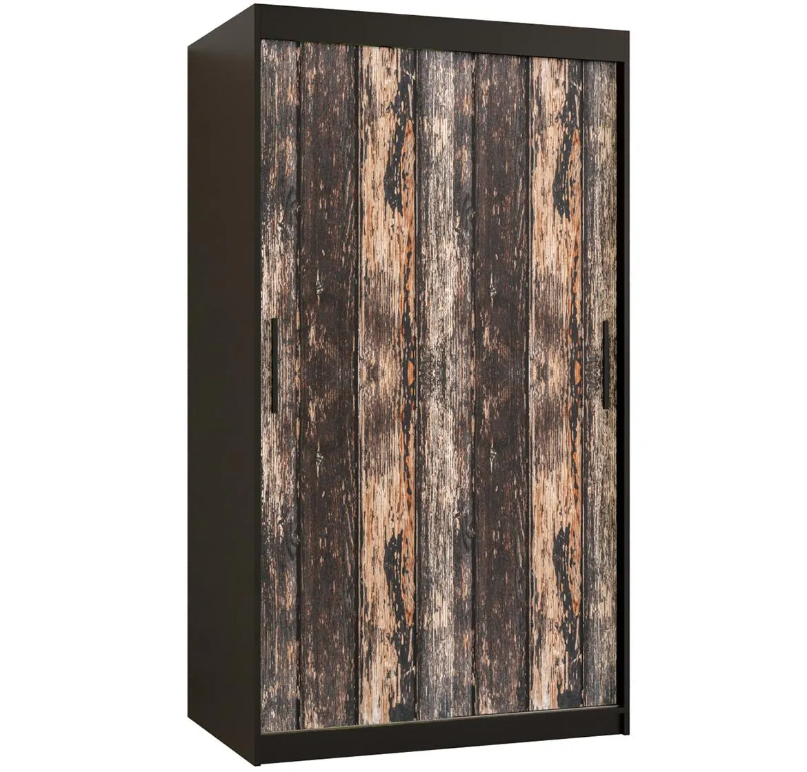 Rustic I klizni ormar 2 vrata 100x62x200 cm rustik drvo/crni