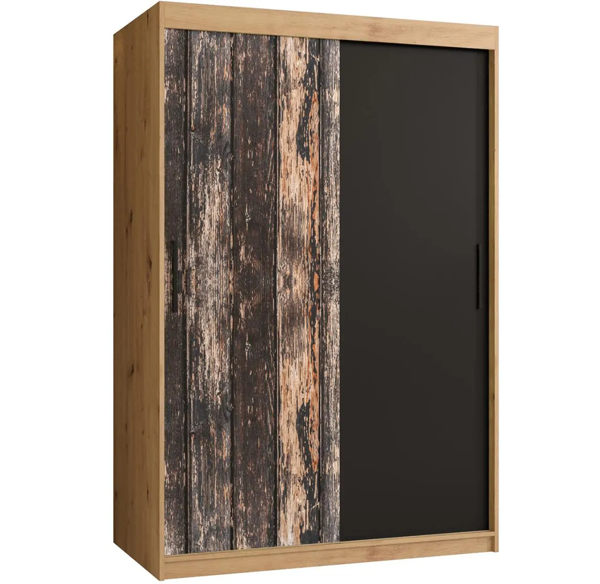 Rustic klizni ormar 2 vrata 120x62x200 cm rustik drvo/natur (artisan hrast)