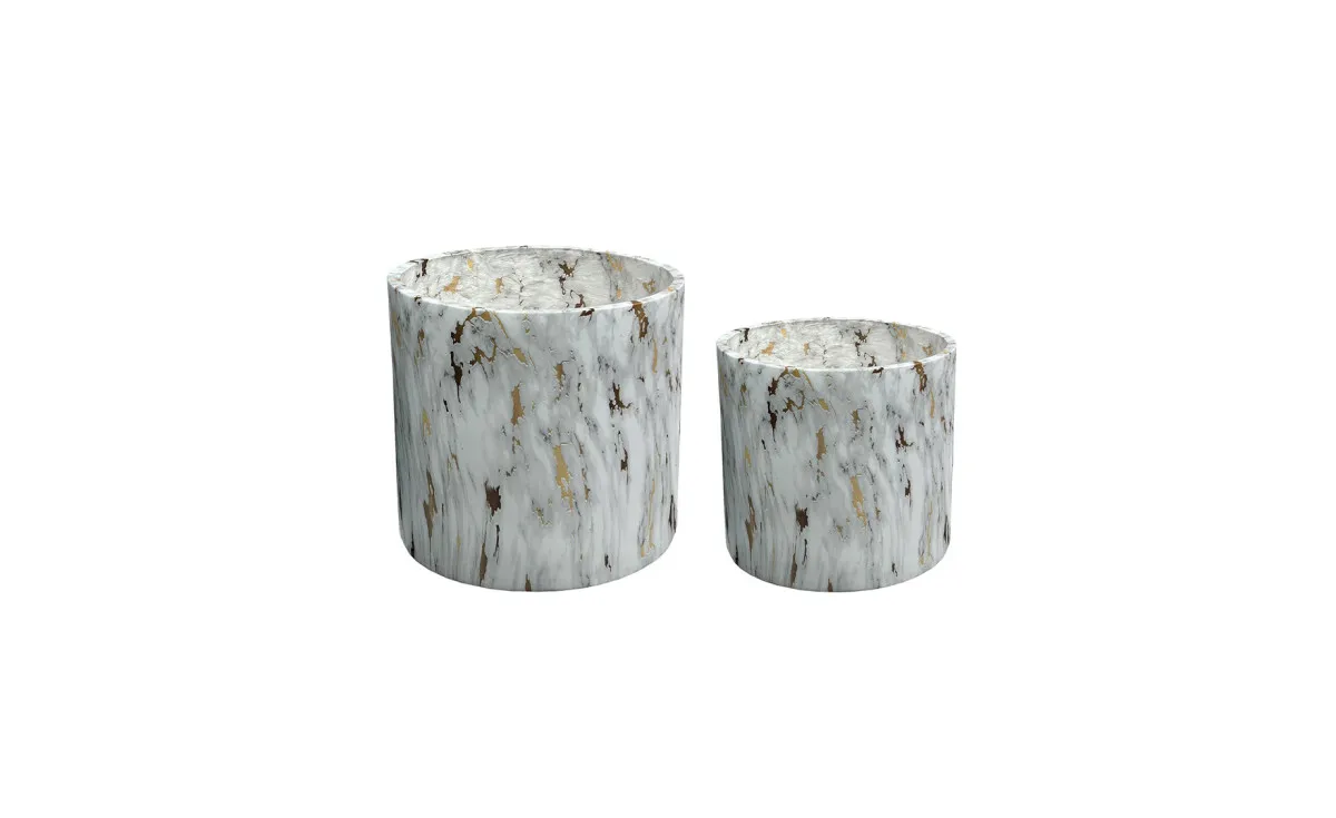 Saksija gold marble HC30021 26x26x25 cm