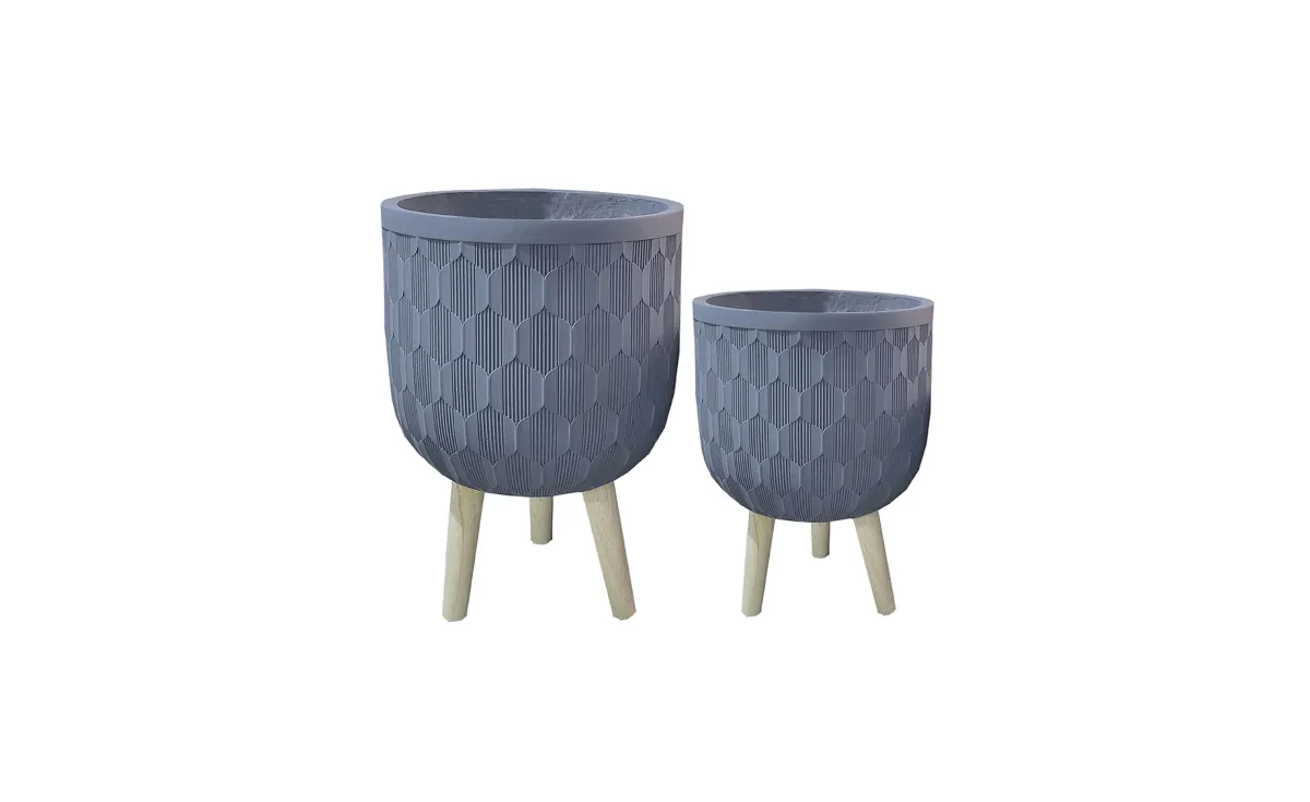 Saksija grey wash WL HT31212 30x30x30+15 cm