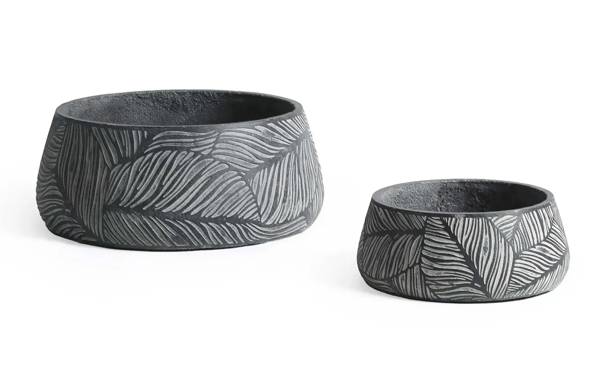 Saksija leaf 101786 black 35x14h