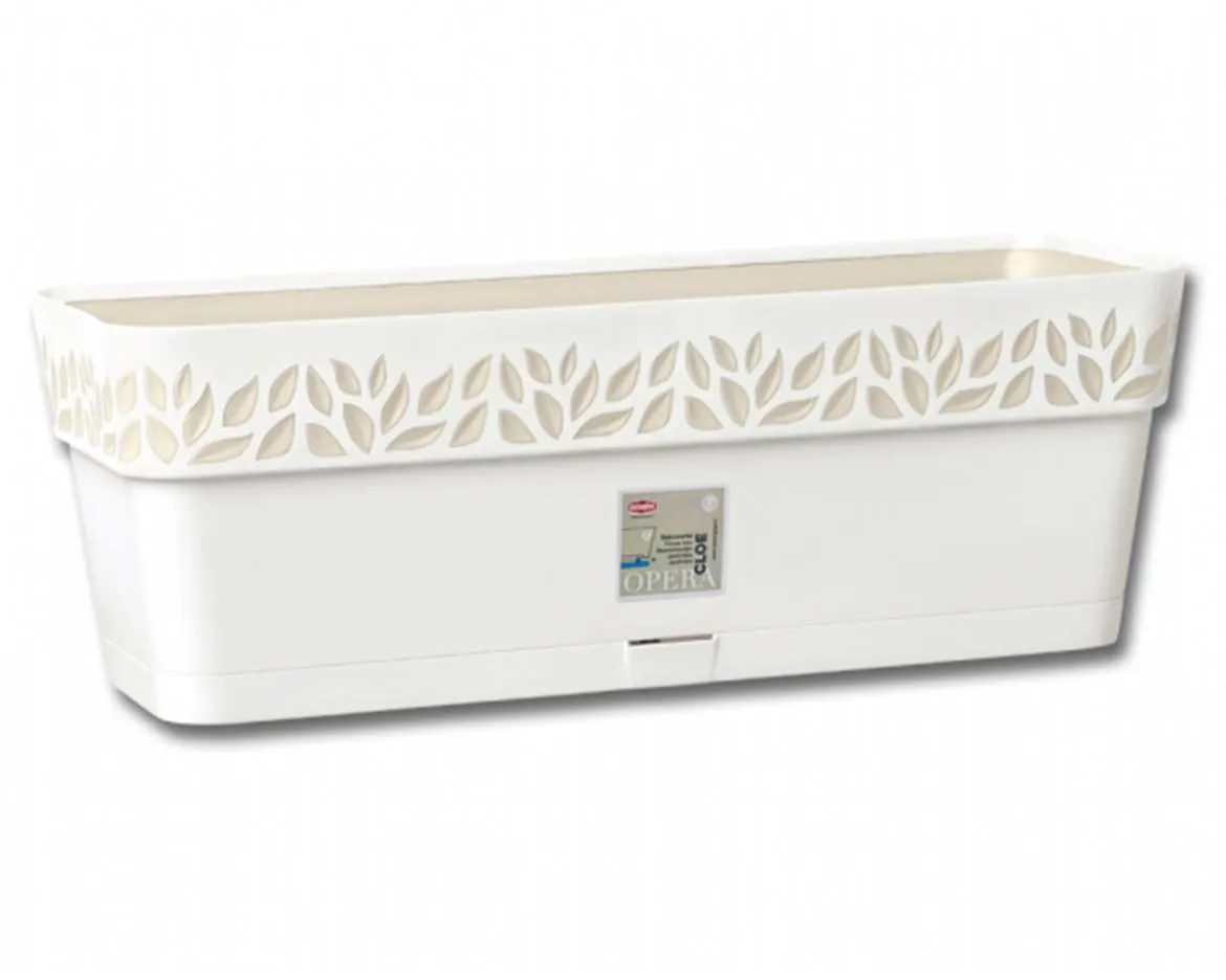 Saksija sa sistemom za navodnjavanje Cloe 50x18x17 cm bela