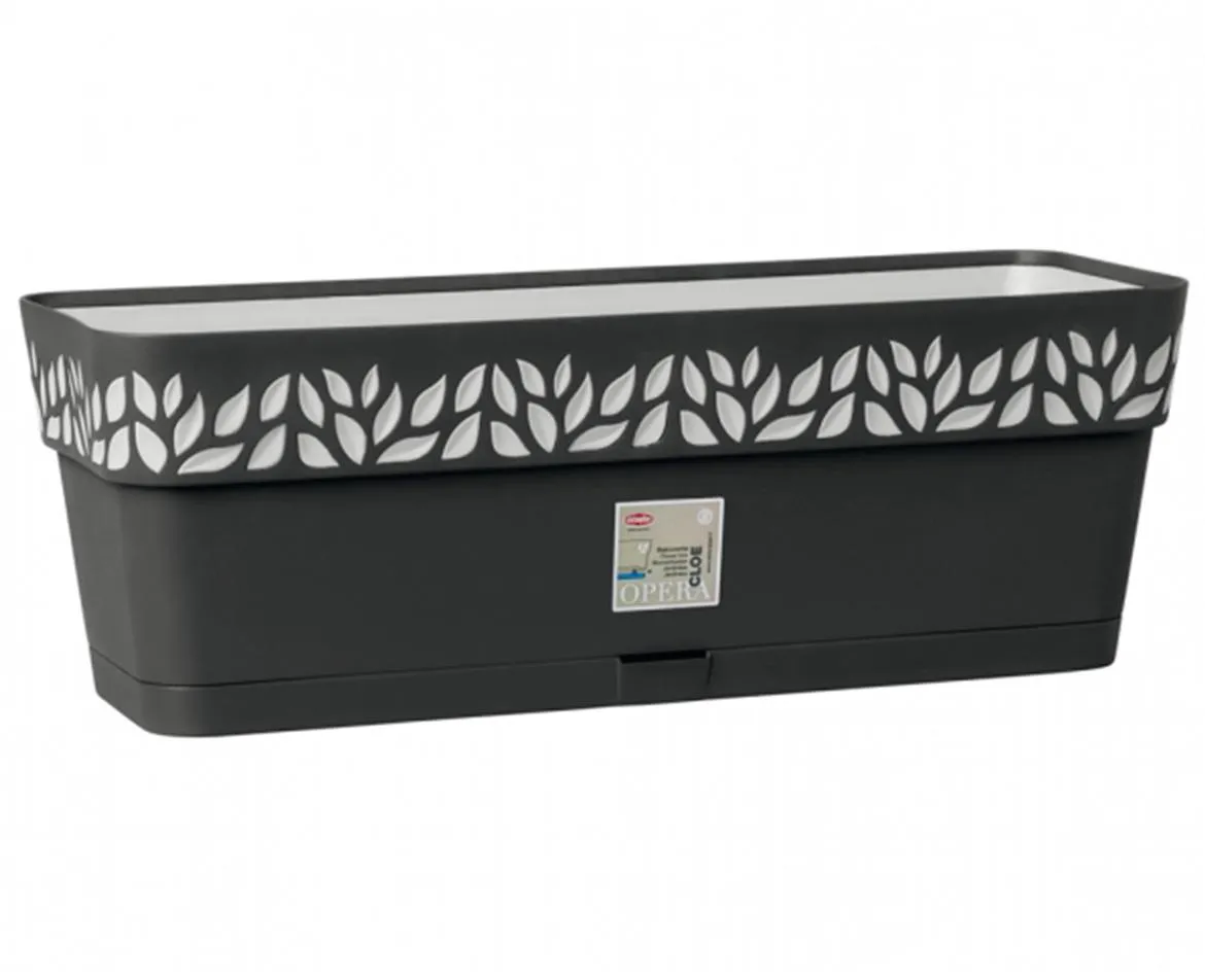 Saksija sa sistemom za navodnjavanje Cloe 50x18x17 cm tamno siva