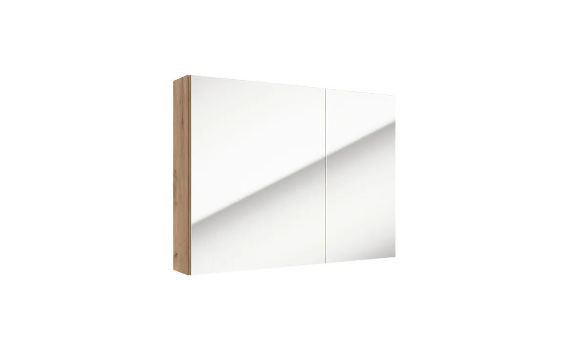 Salsa viseći ormarić 2 vrata s ogledalom 80x15x60 cm hrast