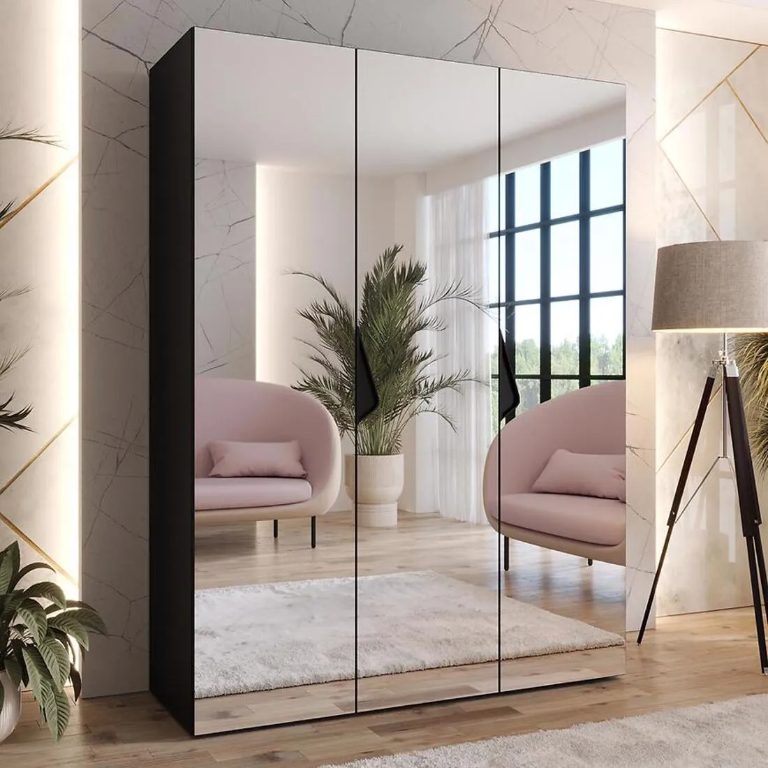Sandi ormar 150x50x202 cm crna
