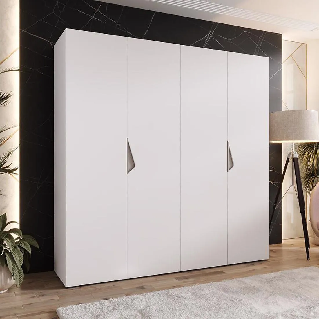 Sandi ormar 200x50x202 cm bela/kašmir
