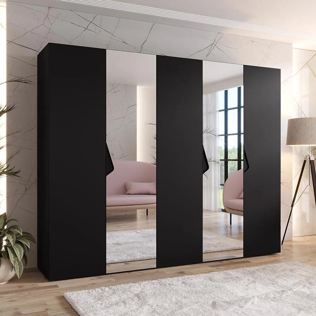 Sandi ormar 250x50x202 cm crna