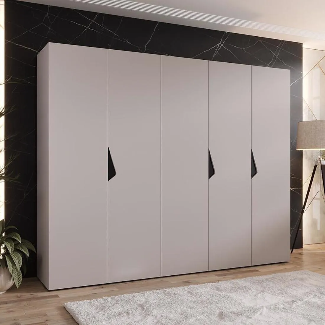 Sandi ormar 250x50x202 cm kašmir/crna