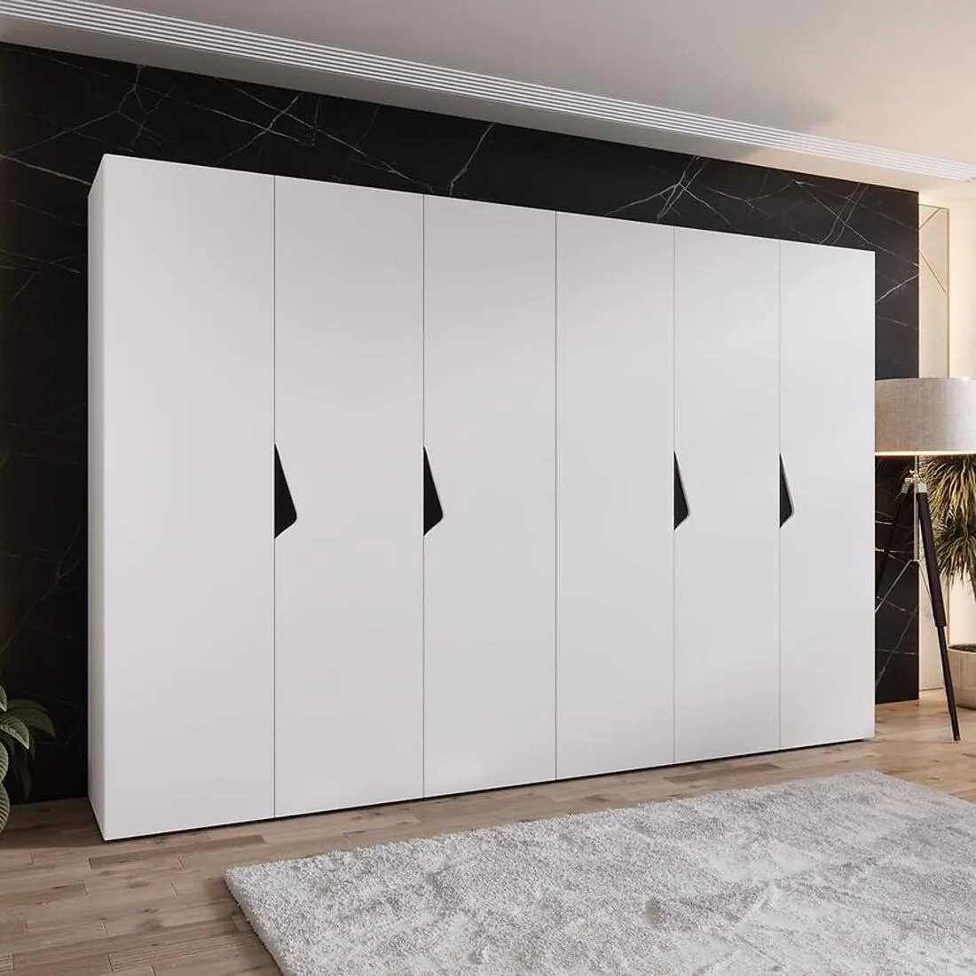 Sandi ormar 300x50x202 cm bela/crna