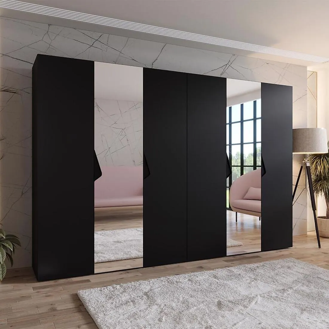 Sandi ormar 300x50x202 cm crna