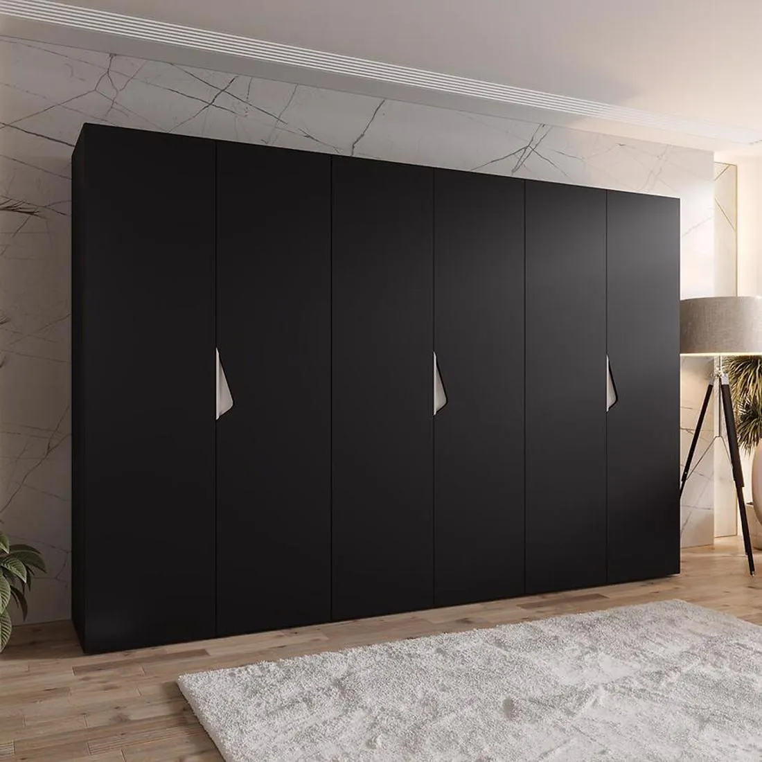 Sandi ormar 300x50x202 cm crna/kašmir