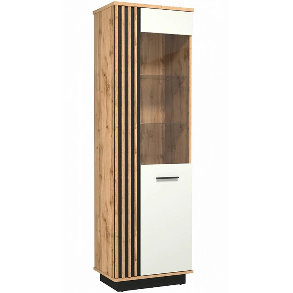 Santi 1-1w vitrina 1vrata 60x40x193,6 wotan hrast/bela