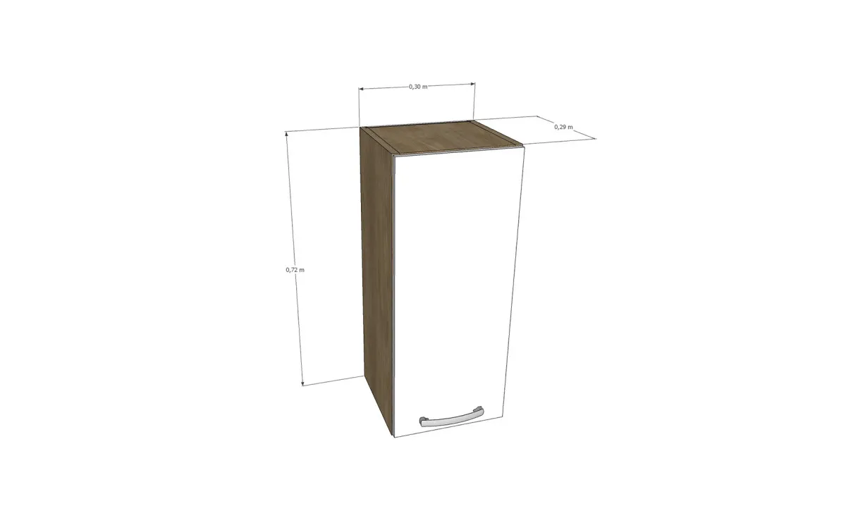 Sara viseći element 1 vrata 30x29x72cm sivi hrast/beli