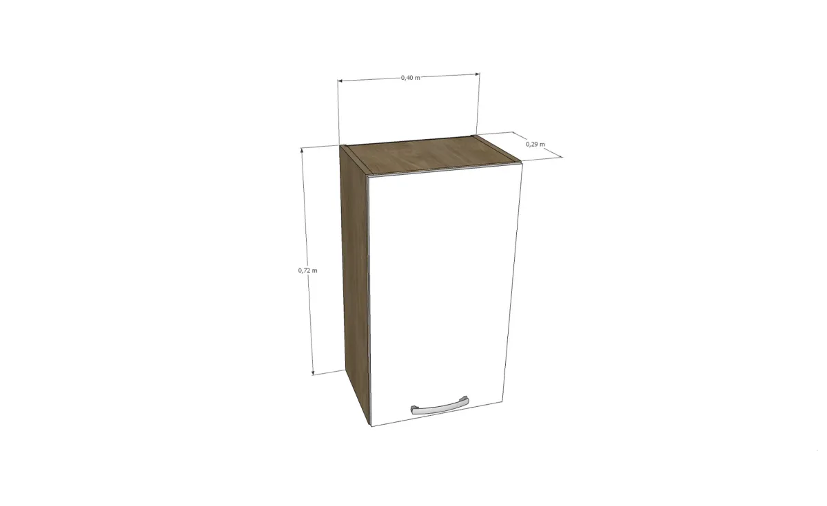 Sara viseći element 1 vrata 40x29x72cm sivi hrast/beli