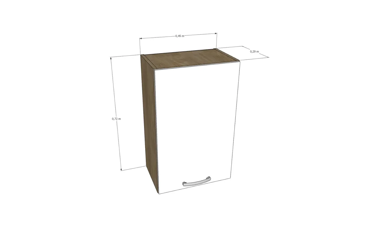 Sara viseći element 1 vrata 45x29x72 hrast /bela